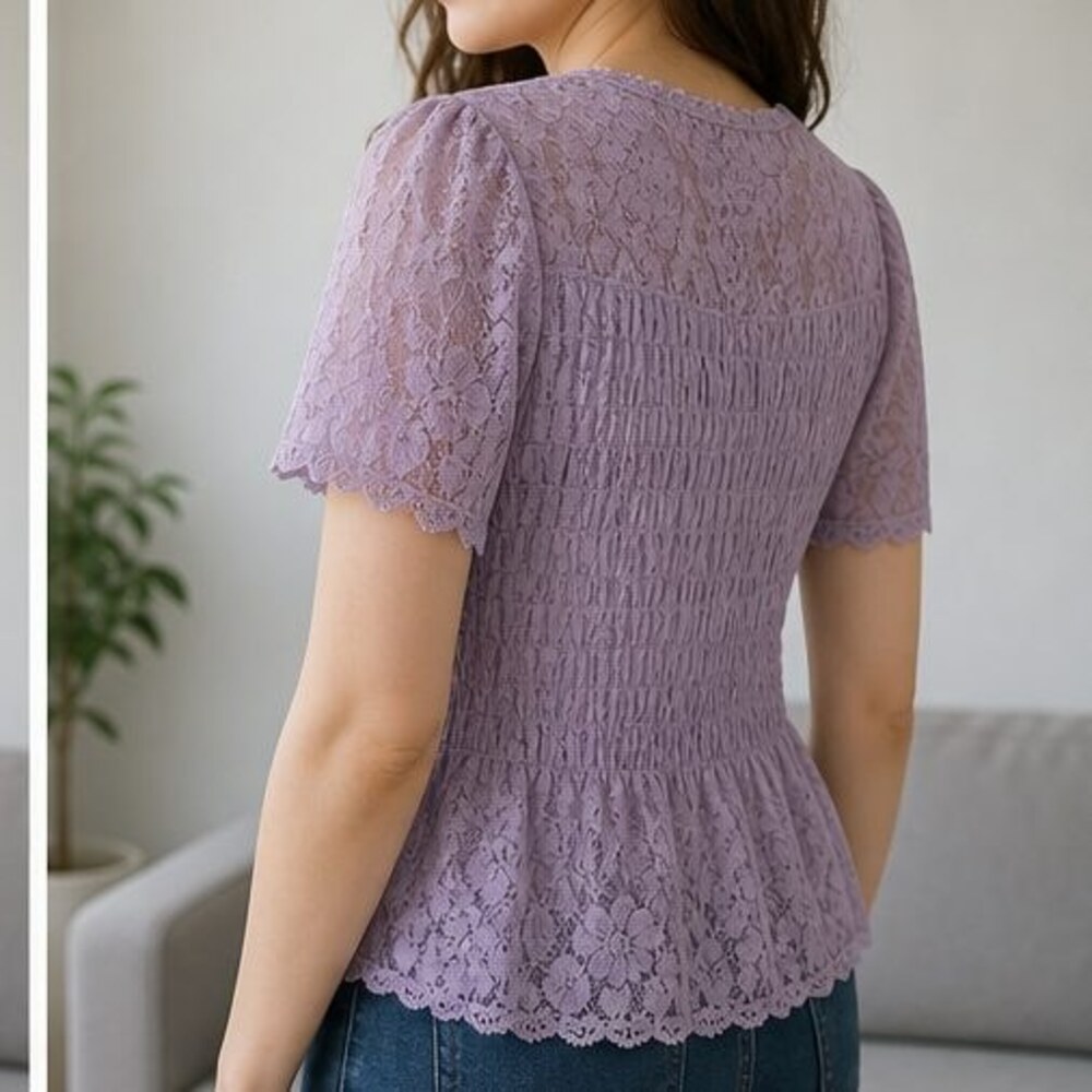Lilac Smocked Top - Picture 3 of 6